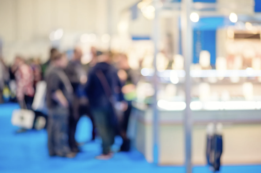 Image from a tradeshow blurred for artistic appeal